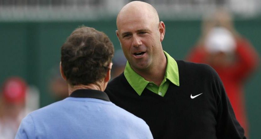 Stewart Cink Given Topless Cart to Work on Head Tan?