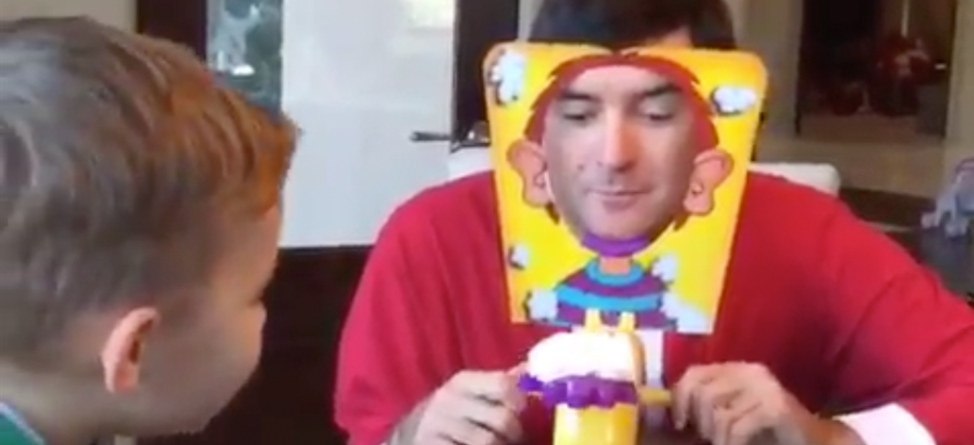 Bubba Watson and His Son Get Pie Faced
