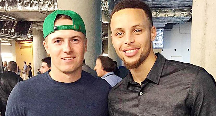 Jordan Spieth Meets Stephen Curry At Warriors-Mavericks Game
