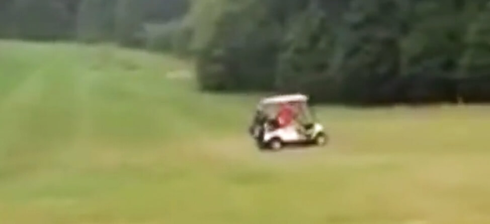 Daredevil Golfers Take Golf Cart For A Crazy Ride