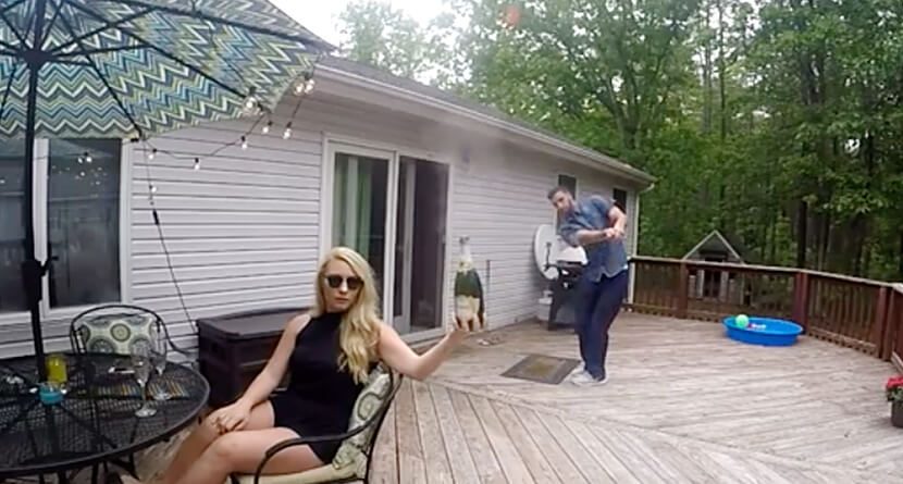 Incredible Trick Shot Pops Open Champagne Bottle Perfectly