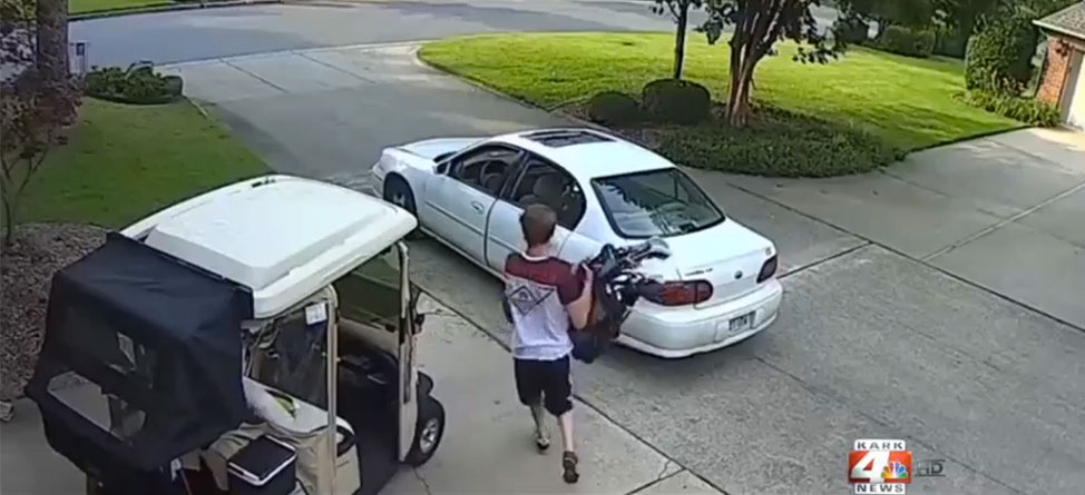 Bad Thief Caught Stealing Golf Clubs On Camera