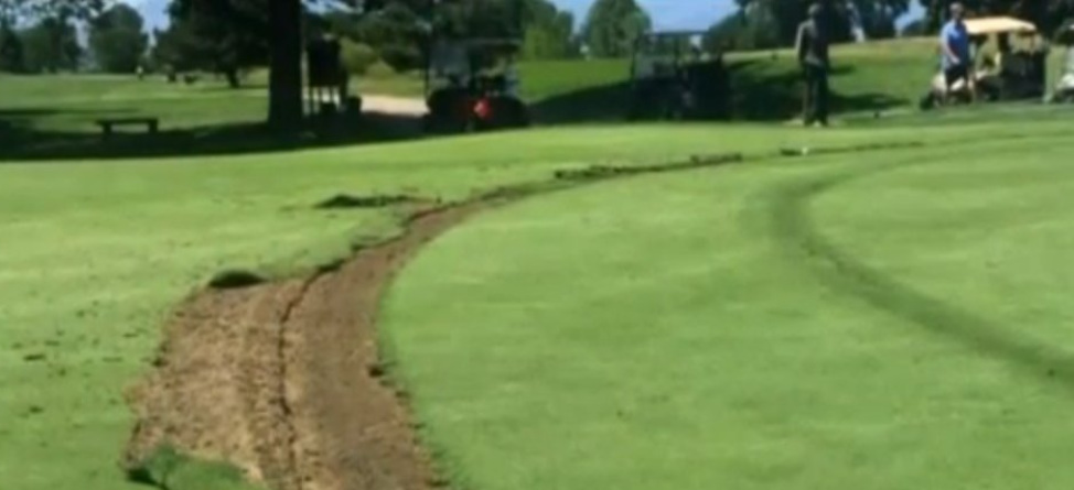 SUV Plows Through Golf Course In Broad Daylight