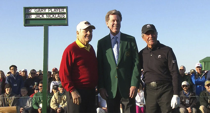 Watch Jack Nicklaus, Gary Player Start The Masters