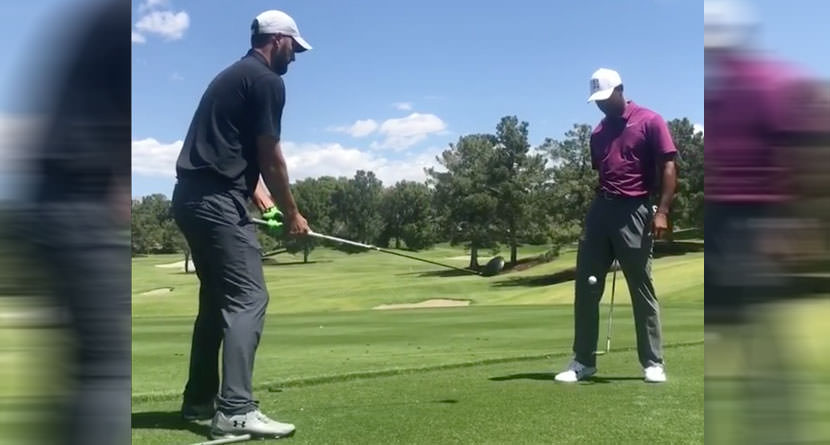 Tiger Woods Assists In Awesome Golf Trick Shot