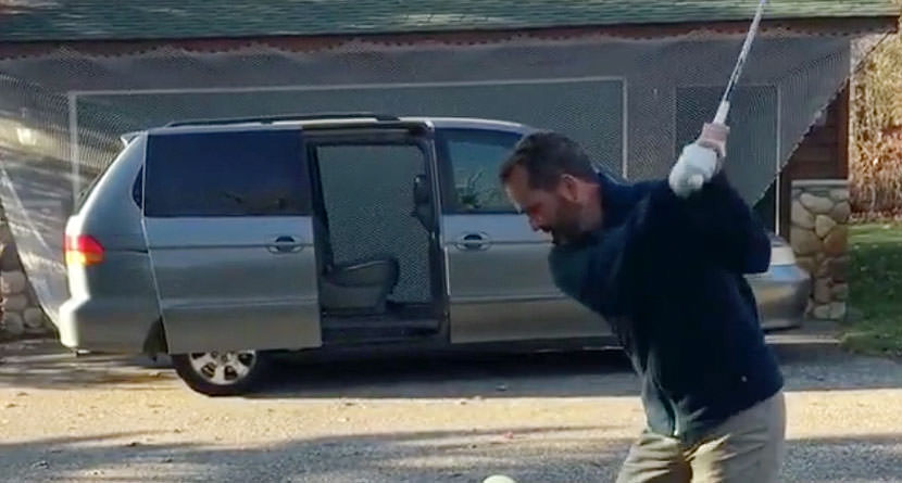 Golfer Pulls Off Wife Minivan Drill