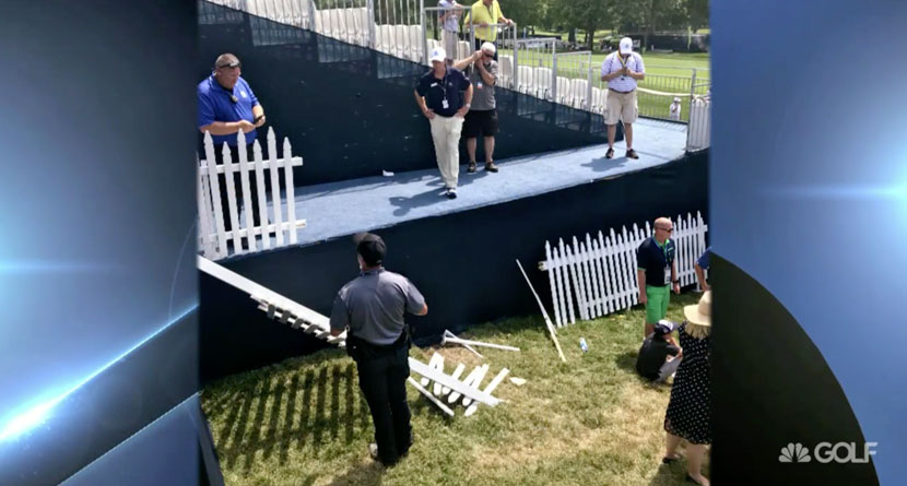 Fans Fall As Fence Collapses At PGA