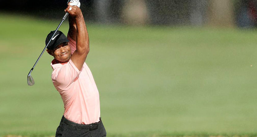 Tiger Pulls Off Ridiculous, Vintage Fairway Bunker Shot