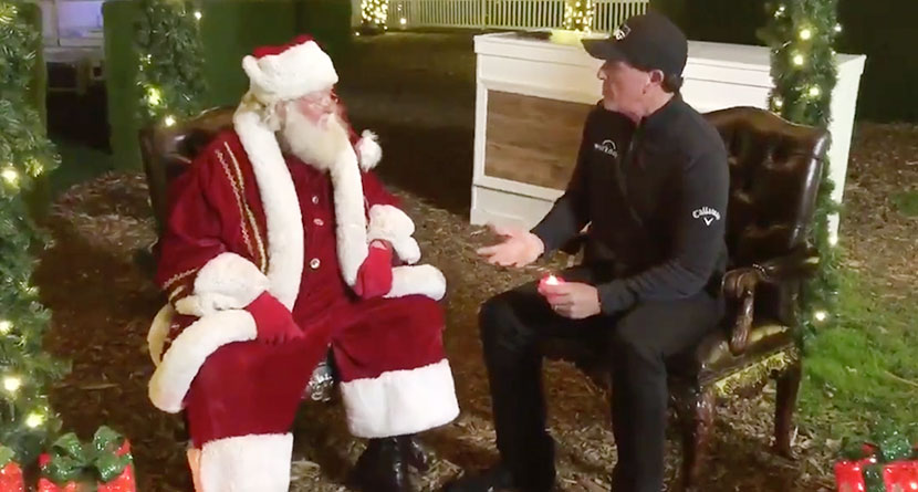Mickelson Has Funny Phireside Chat With Santa