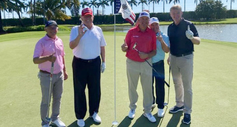 Donald Trump Hits Ace During Round With Ernie Els