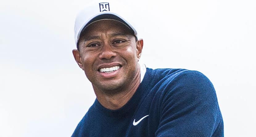 Tiger Woods withdraws from the 2023 Masters Golf Tournament due to foot injury before play resumed on Sunday morning. - File Photo by: zz/KGC-243/STAR MAX/IPx 2015 7/12/15 Tiger Woods is seen on July 12, 2015 - the first day of practice rounds for The British Open Golf Championship at the Royal and Ancient Golf Club of St. Andrews. (Fife, Scotland, UK)