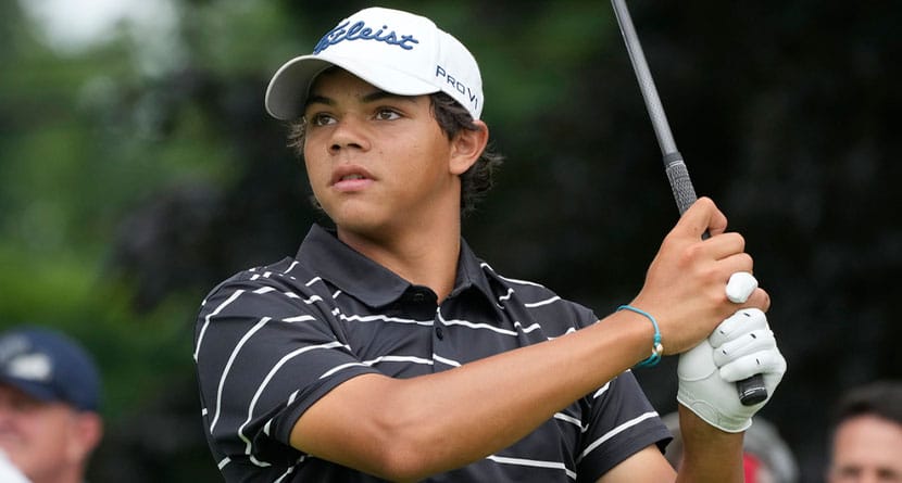 Tiger Watches Son Charlie Shoot 12-Over 82 In Us Junior Amateur