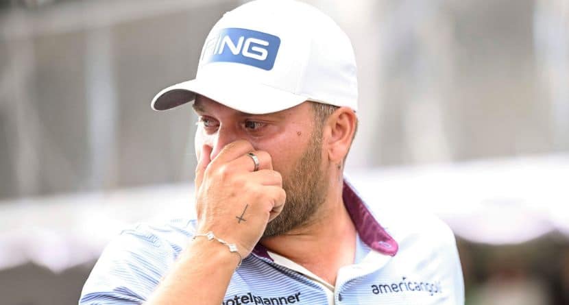 06 July 2025, Bavaria, Munich: Golf: European Tour - International Open, men's singles, 4th round. Daniel Brown from England after his victory. Photo by: Harry Langer/picture-alliance/dpa/AP Images