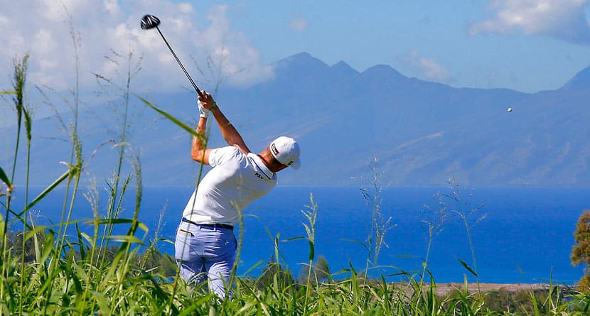 In this Jan. 7, 2016, file photo, Justin Thomas hits from the seventh tee during the first round of the Tournament of Champions golf tournament at Kapalua Plantation Course on Kapalua, Hawaii. With a new five-year sponsorship deal with Sentry Insurance, the PGA Tour strengthened its commitment to start the new year in Hawaii.