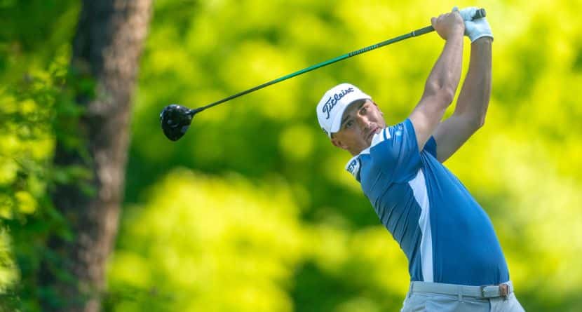 ANTWERP, BELGIUM - MAY 22: Todd Clements of England teeing off from the tee of the 17th hole during the second round of the Soudal Open at Rinkven International Golf Club on May 22, 2026 in Antwerp, Belgium. Credit: Andy Astfalck/NurPhoto Photo by: Andy Astfalck/picture-alliance/dpa/AP Images